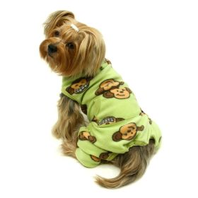 Silly Monkey Front Sleeveless Fleec Pajamas - Lime - S